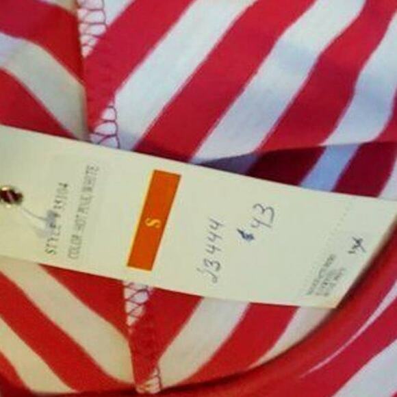 Kaktus Hot Pink & White Striped Poncho Style Top Size S NEW w/ Tags Boho Artsy - Picture 6 of 12